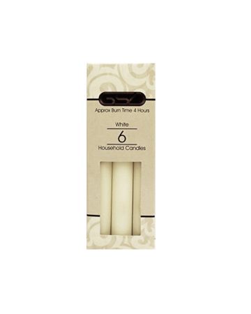 GSD White Household Candles 6s
