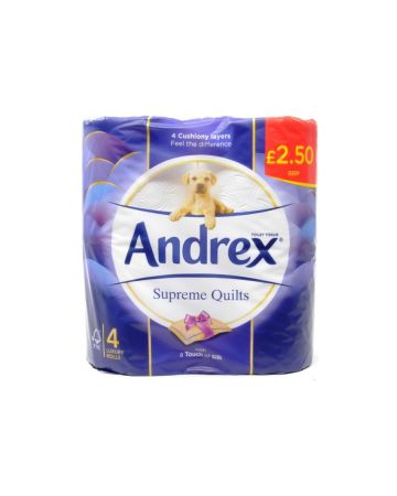 Andrex Supreme Quilts Toilet Tissue 4s (PM £2.50)