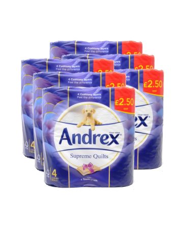 Andrex Supreme Quilts Toilet Tissue 4s (pm £2.50)