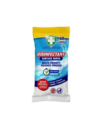 Green Shield Disinfectant Surface Wipes Lemon Fresh 60s