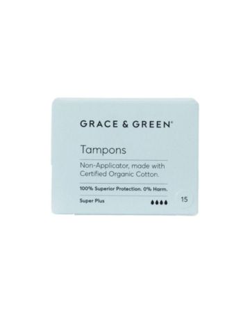 Grace & Green Non-applicator Tampons Super Plus 15's