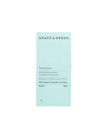 Grace & Green Organic Tampons With Applicator Regular 16's