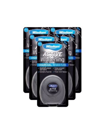 Wisdom Active Whitening Charcoal Infused Floss 50m