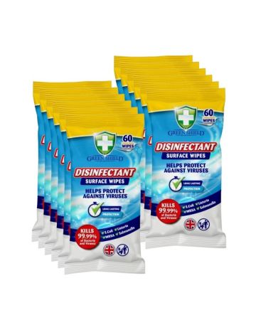 Green Shield Disinfectant Surface Wipes Lemon Fresh 60s
