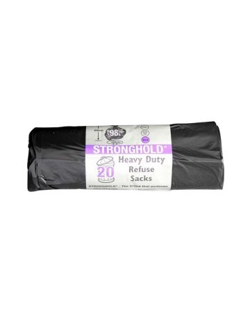 Stronghold Disposable Black Bin Bags 29x33 20s