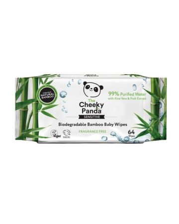 Cheeky Panda Biodegradable Bamboo Baby Wipes 64's