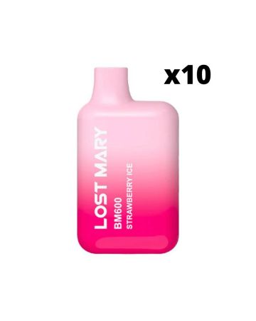 Strawberry Ice Lost Mary Bm600 Disposable Vape (pack Of 10)