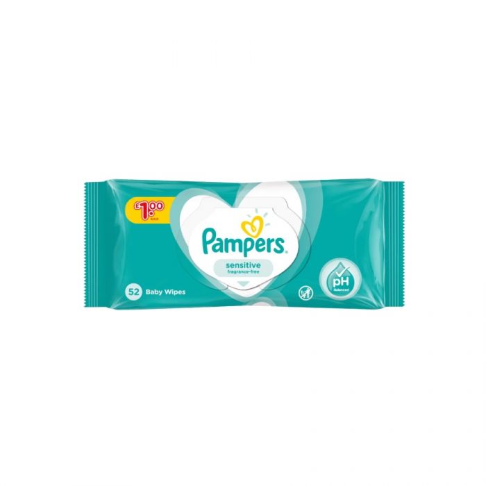 Pampers Sensitive Baby Wipes 52s (PM £1.00)